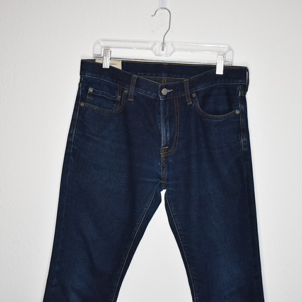 Abercrombie & Fitch Mens Jeans Sz 31 X 32 Skinny Mid Rise Dark Wash 5 Pocket - Picture 2 of 16